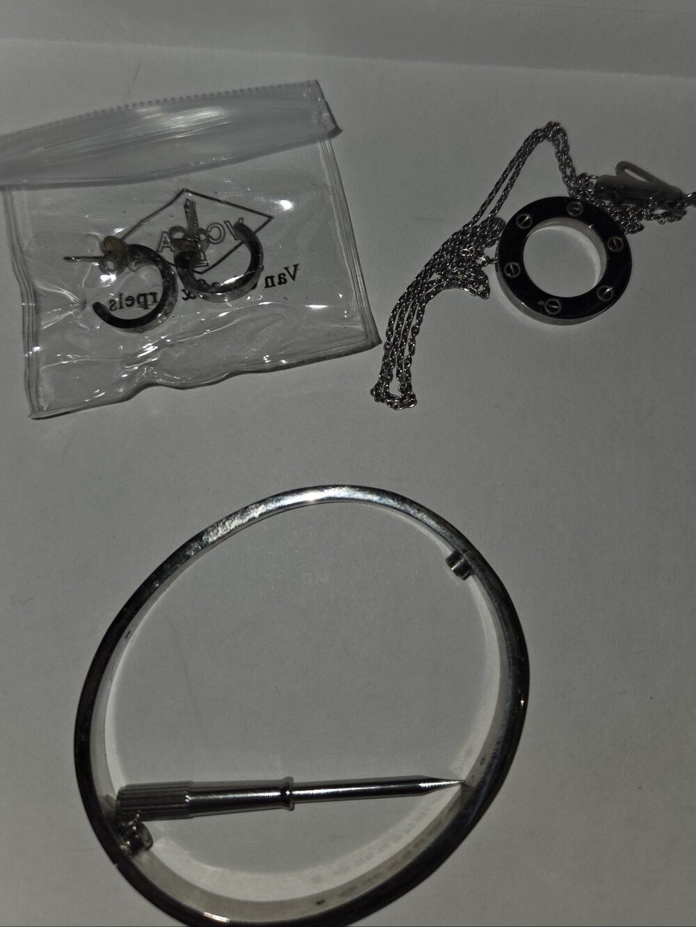 Silver Circle Pendant Necklace - Minimal Ring Design Set Eartings And Bracelet